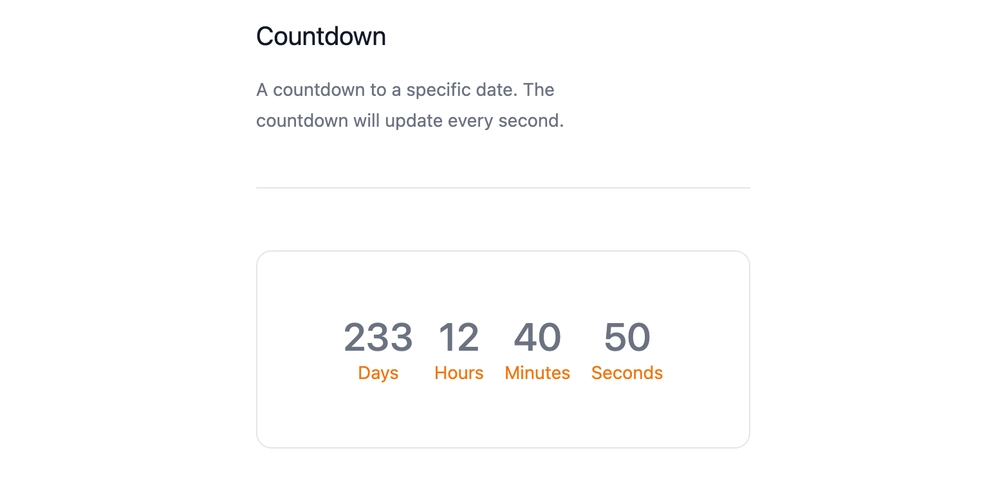 Create a countdown with Tailwind CSS and JavaScript