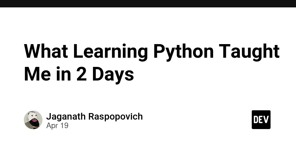 What Learning Python Taught Me in 2 Days