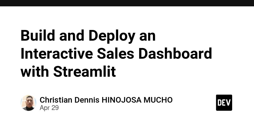 Build and Deploy an Interactive Sales Dashboard with Streamlit