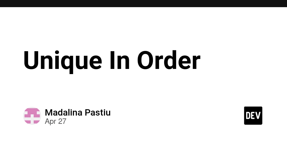 Unique In Order