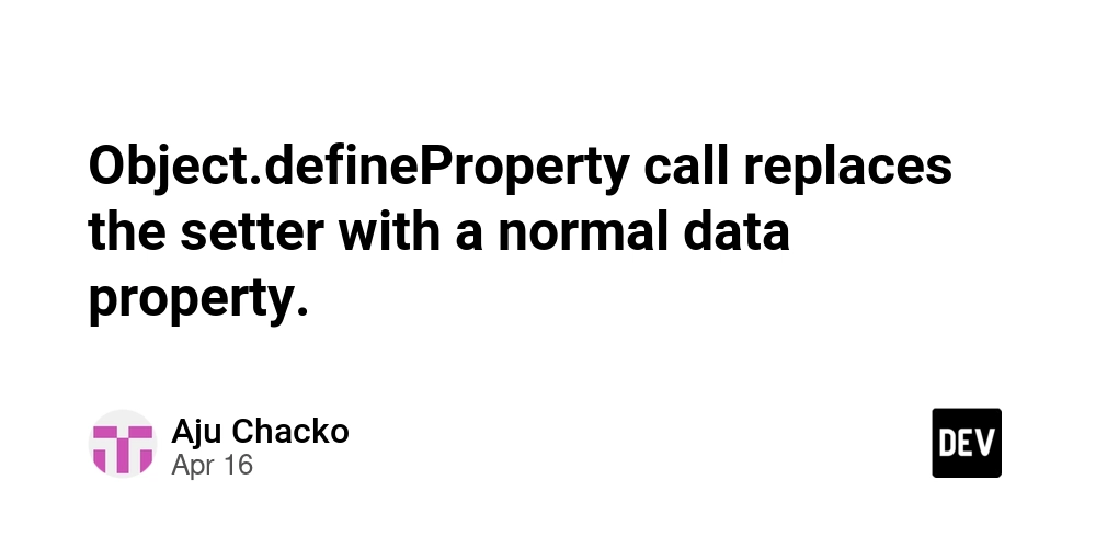Object.defineProperty call replaces the setter with a normal data property.