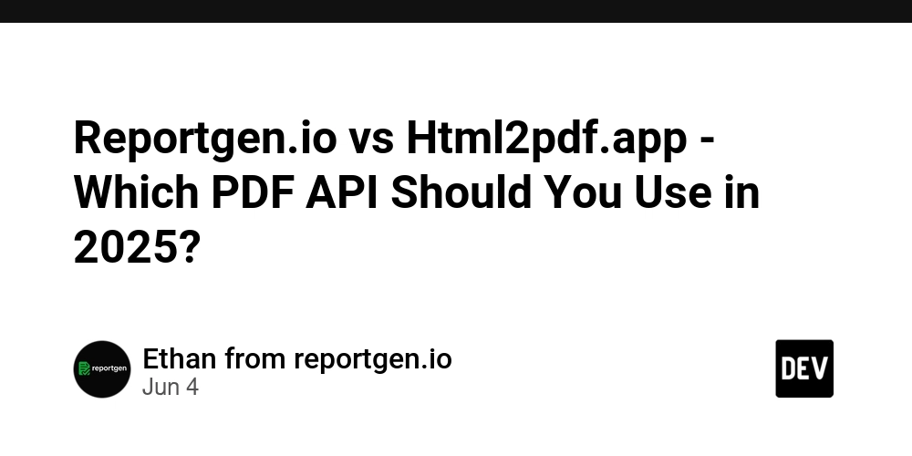 Reportgen.io vs Html2pdf.app - Which PDF API Should You Use in 2025? ⚔️