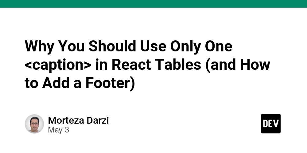 Why You Should Use Only One <caption> in React Tables (and How to Add a Footer)