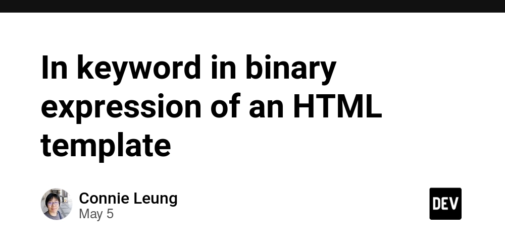 In keyword in binary expression of an HTML template