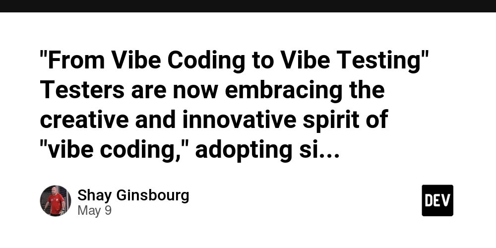 "From Vibe Coding to Vibe Testing" Testers are now embracing the creative and innovative spirit of "vibe coding," adopting similar tools and techniques to enhance their testing processes. https://www.youtube.com/watch?v=-sjY0NMd6AA