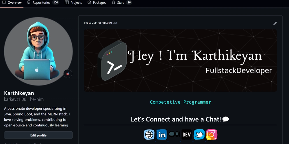 BEST GITHUB PROFILE README TEMPLATE FOR BEGINNERS