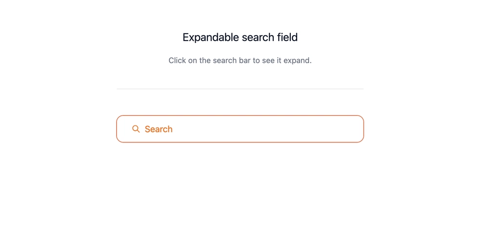 Create an animated expanding search bar with Tailwind CSS