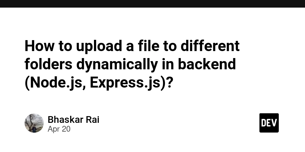 How to upload a file to different folders dynamically in backend (Node.js, Express.js)?