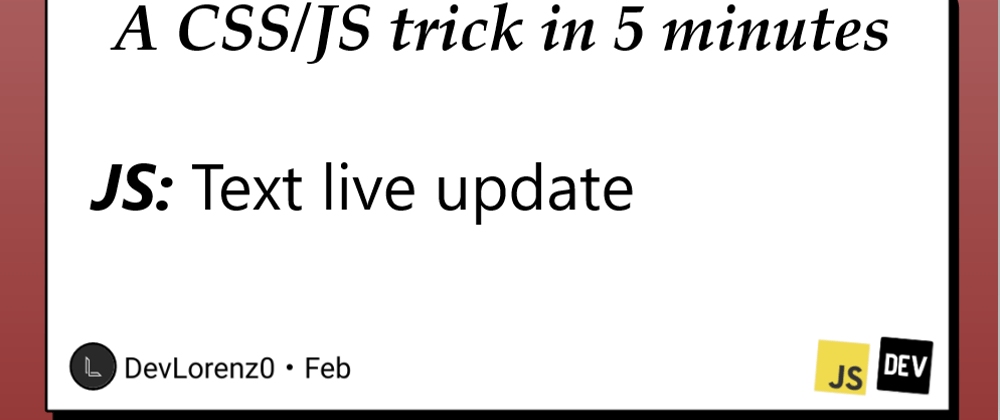 Cover image for Text live update with Javascript