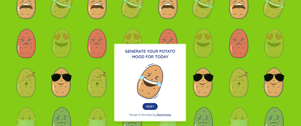 Cover image for Random potato mood generator using Nuxt and TailwindCSS