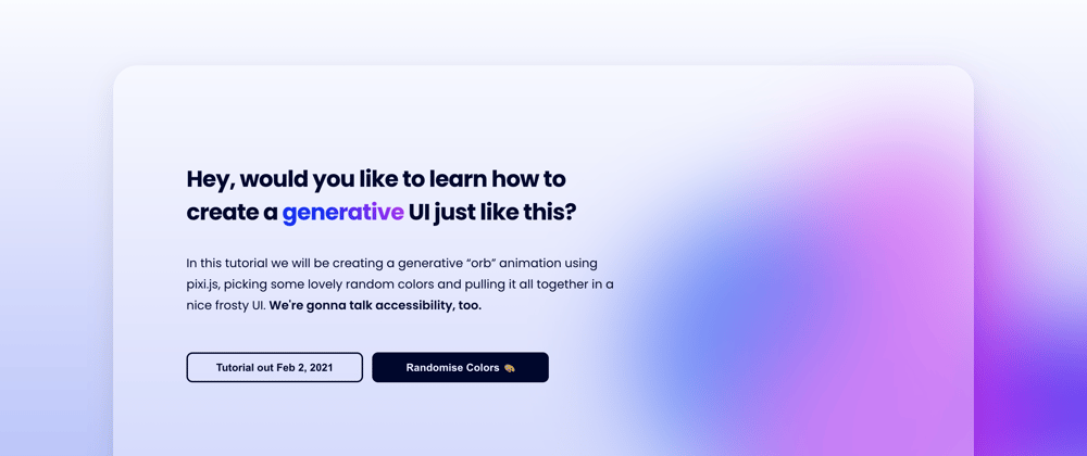 Cover image for Create a generative landing page & WebGL powered background animation