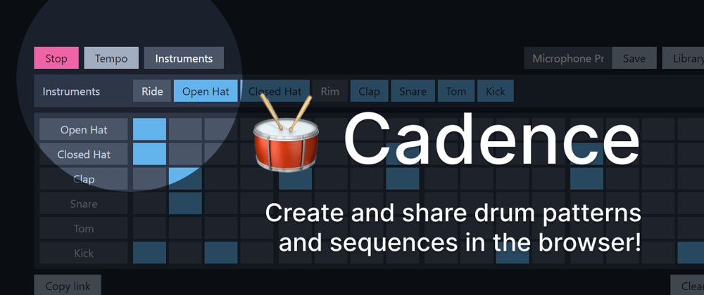 Cover image for Cadence: create and share drum patterns and sequences in the browser