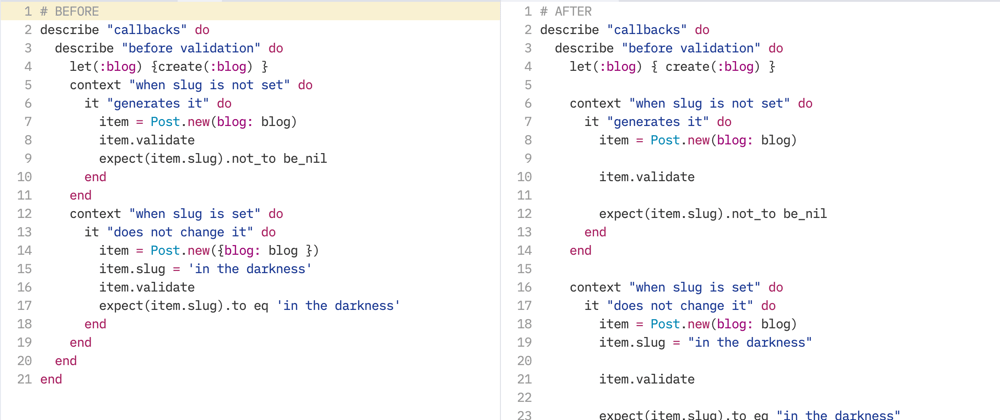 Cover image for Explaining RSpec minimal code style rules in 2 minutes