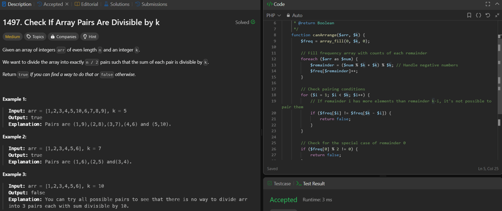 Cover image for 1497. Check If Array Pairs Are Divisible by k