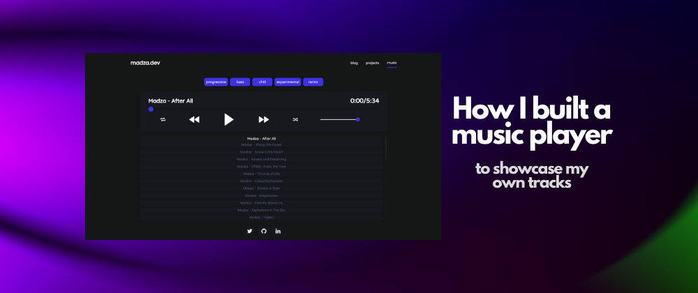 Cover image for How I Built a Music Player to Showcase my own Tracks 🎵😍