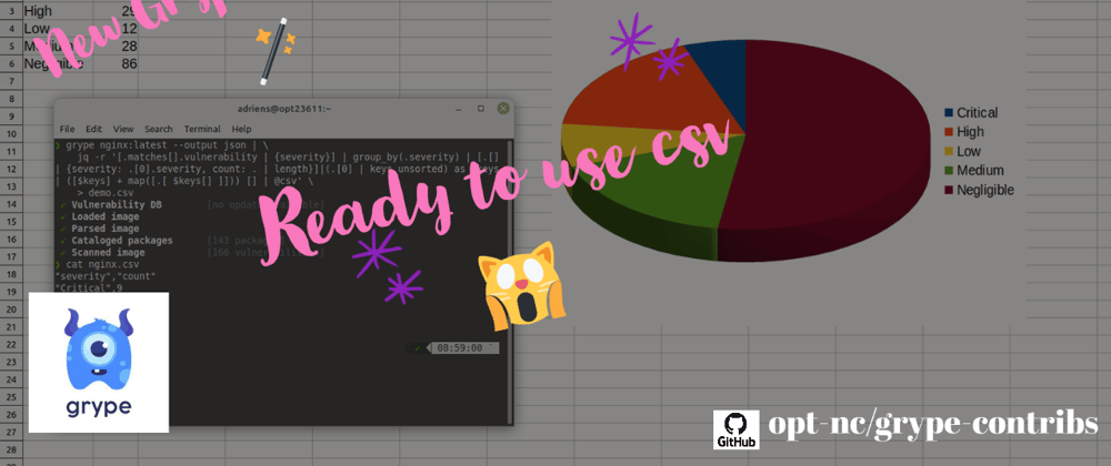 Cover image for 🪄 Grype jq tricks : csv for spreadsheets 📊