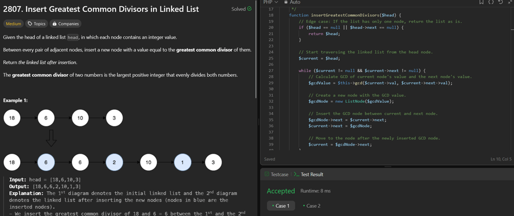 Cover image for 2807. Insert Greatest Common Divisors in Linked List