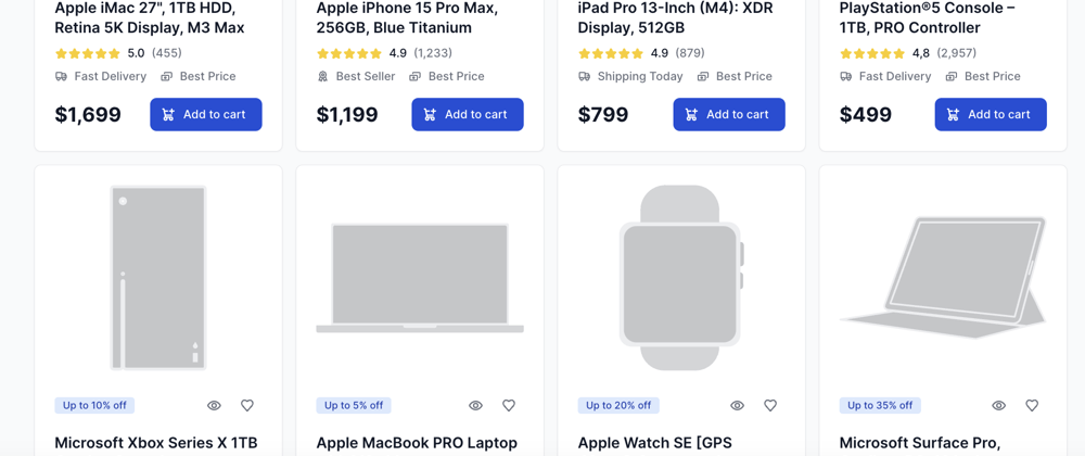 Cover image for Product card components built with Tailwind CSS and Flowbite