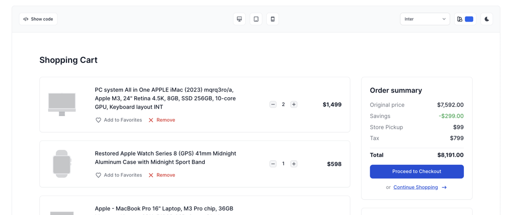 Cover image for Tailwind CSS Shopping Cart Component Examples