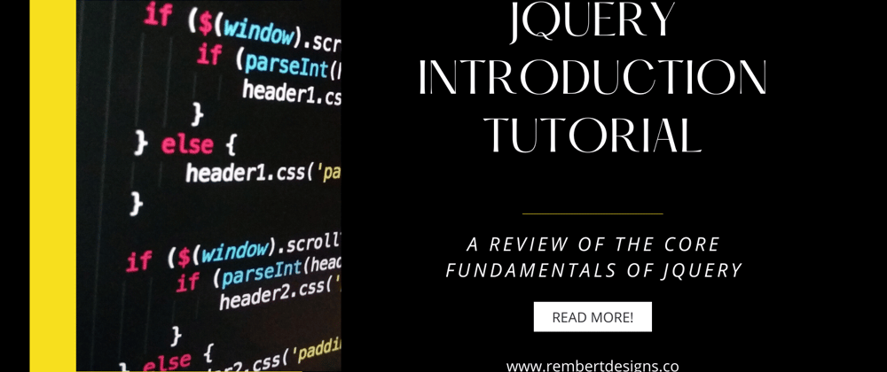 Cover image for jQuery Introduction Tutorial