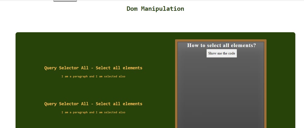 Cover image for Dom Manipulation with 3 examples