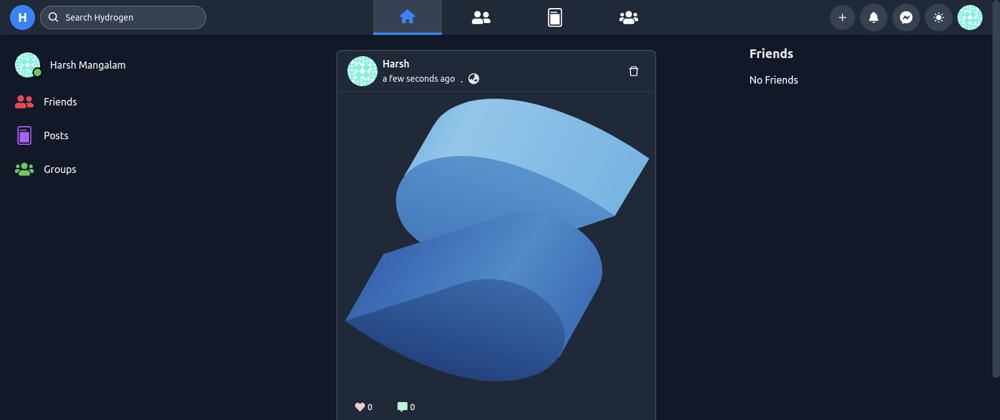 Cover image for Hydrogen - A social media web app powered by SolidJS and NodeJS