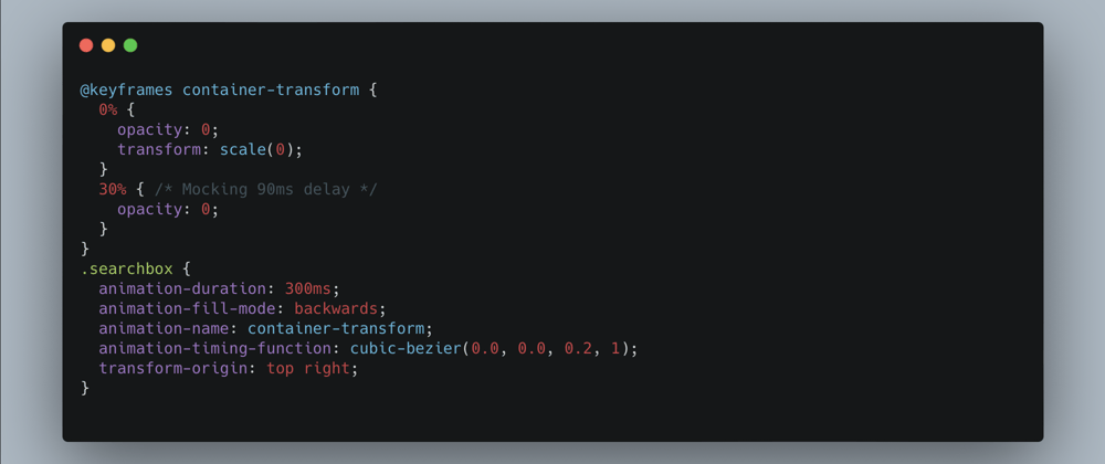 Cover image for Day 22: Using container transform pattern to animate the appearance of a search box