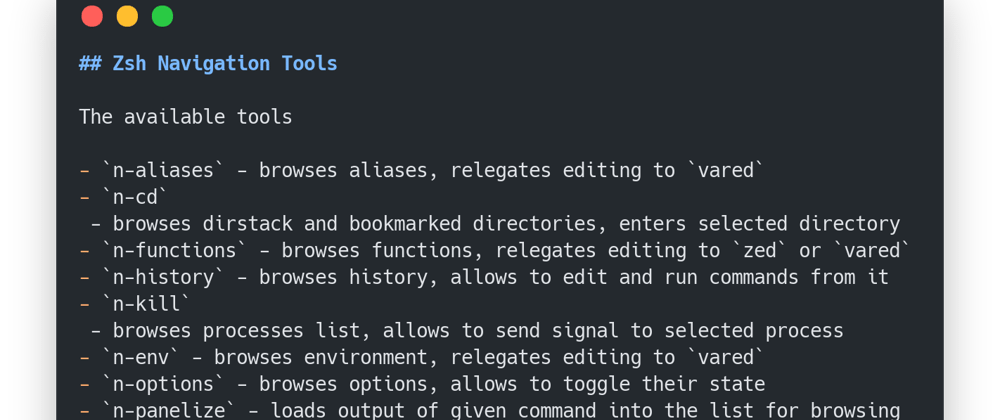 Cover image for ⚙️ ❮ Zsh Navigation Tools❯
