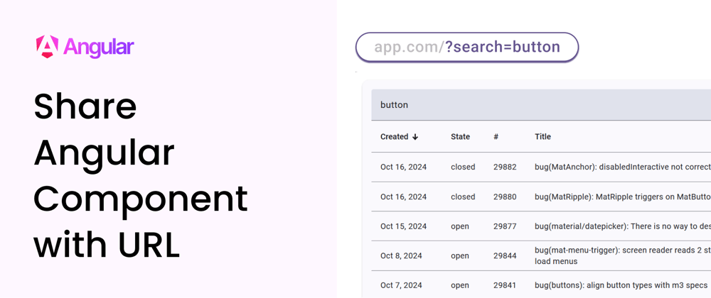 Video: How to share an Angular Component with URL - DEV Community