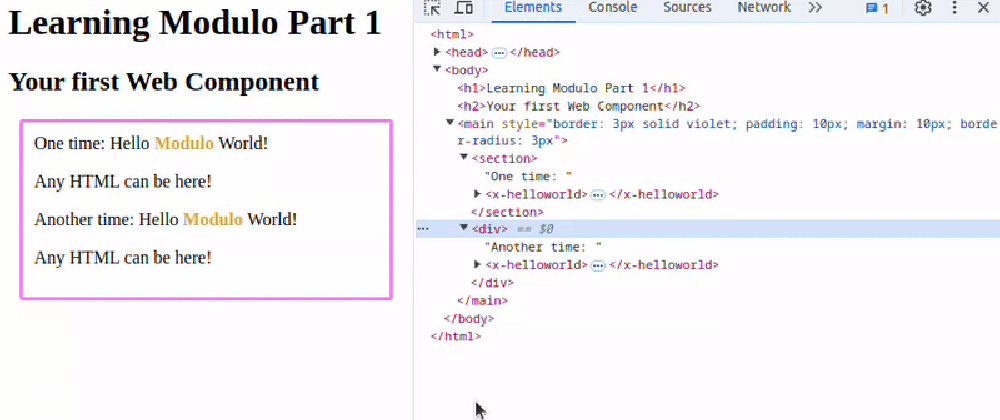 Cover image for Writing your first web component (Learn Modulo.js - Part 1 of 10)