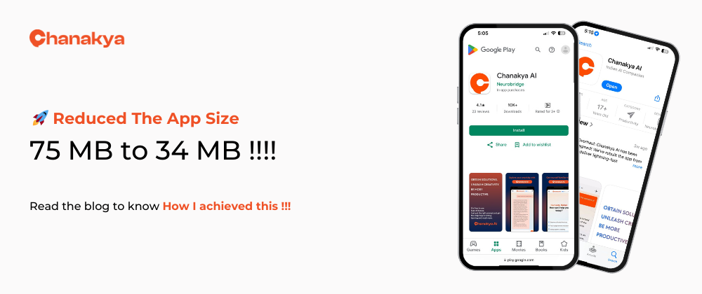 Cover image for How I reduced my app size from 75MB to 34MB !!