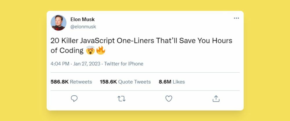 Cover image for 20 Killer JavaScript One-Liners That’ll Save You Hours of Coding 🤯🔥