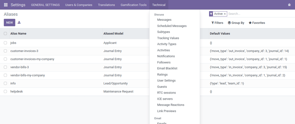 Cover image for Odoo General settings: Technical