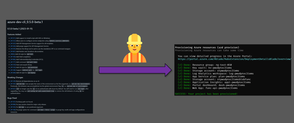 Cover image for Azure Developer CLI episode 0.5.0 - refactoring ahead