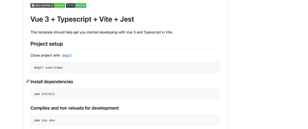 Cover image for Creating vite vue ts template: Installation instructions, dependabot notifications and license