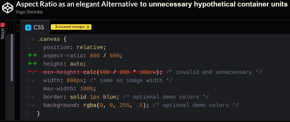 Cover image for Aspect ratio: no need for container units!