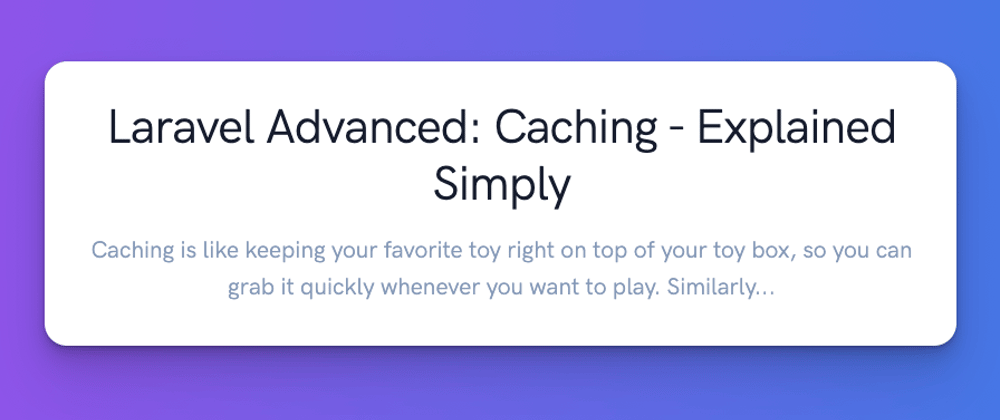 Cover image for Laravel Caching - Explained Simply