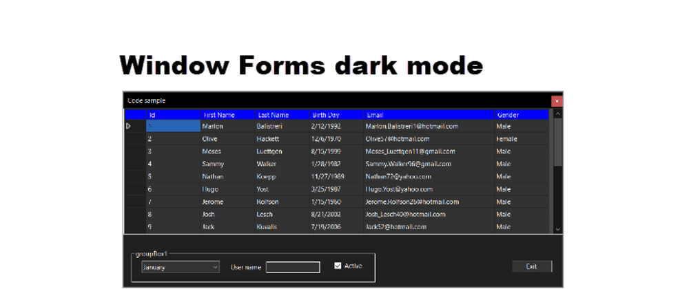 Window Forms Dark mode - DEV Community