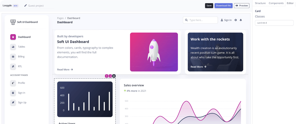 Cover image for Working on a Free Low Code Dashboard Builder for Bootstrap 5