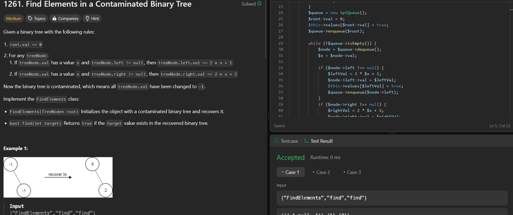 Cover image for 1261. Find Elements in a Contaminated Binary Tree