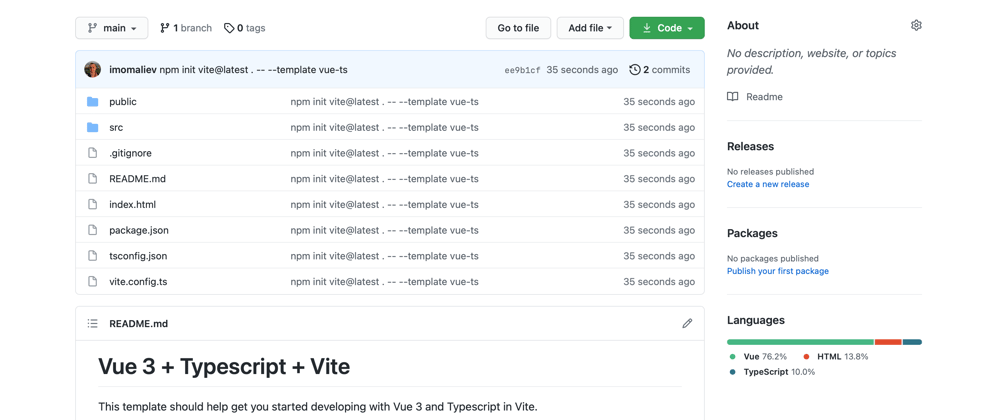 Cover image for Creating vite vue ts template: Create vite project