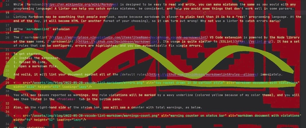 Cover image for VS Code - Catch errors in your markdown files
