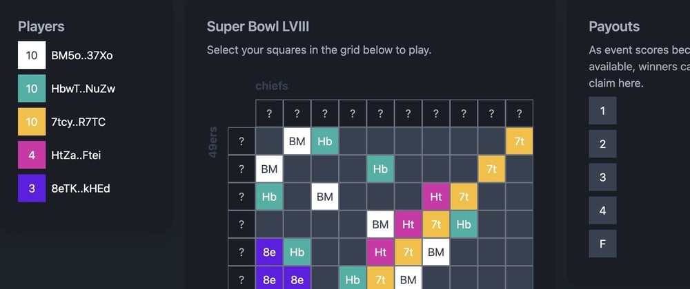 Cover image for Super Bowl Squares on Solana