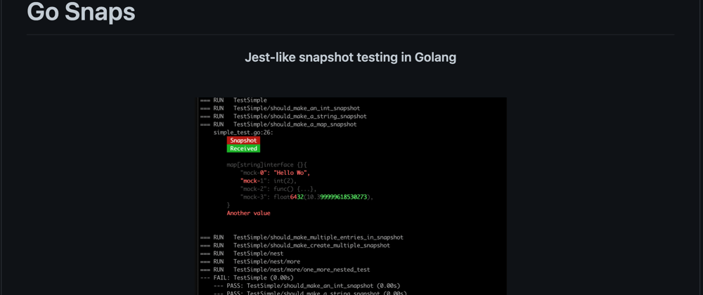 Cover image for Snapshot testing in Go