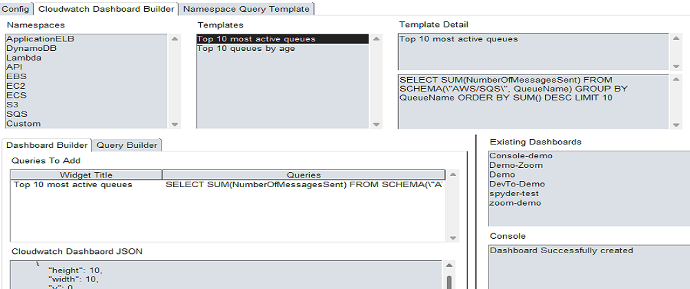 Cover image for AWS CloudWatch Dashboard Builder - Namespace Template