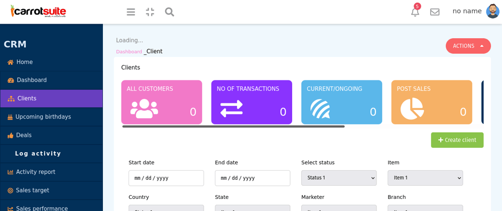 Cover image for One-page CRM Admin Dashboard using HTML5, CSS3 and JavaScript