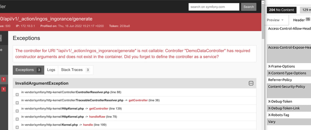 Cover image for A missing namespace definition made me discover a useful Symfony Profiler feature