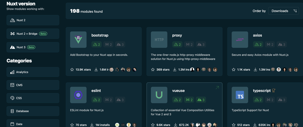 Cover image for Building a Nuxt Modules clone with Nuxt 3, TailwindCSS, Storyblok, and Vercel