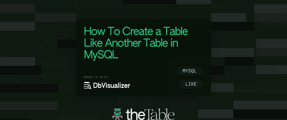 Cover image for How To Create a Table Like Another Table in MySQL