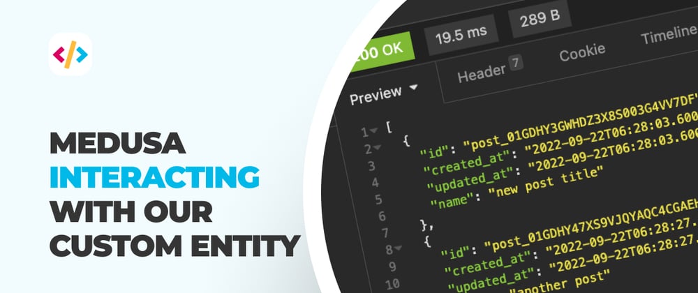Cover image for Medusa interacting with our custom entity